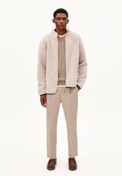 wool blend fleece jacket honey melange