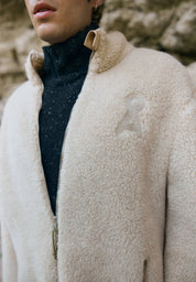 wool blend fleece jacket honey melange