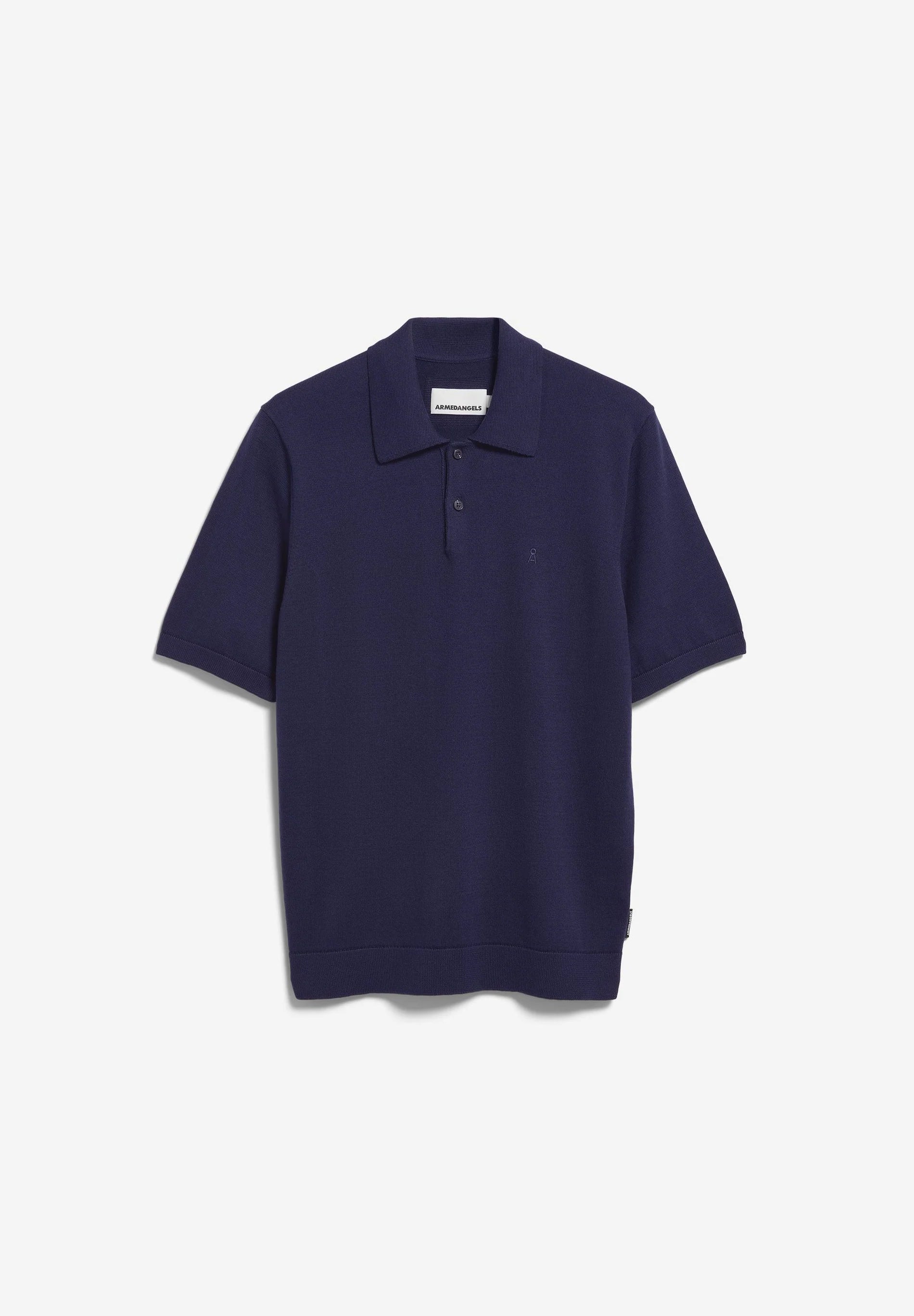 shortsleeve knit poloshirt tinted navy