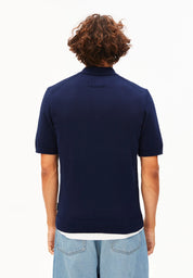 shortsleeve knit poloshirt tinted navy