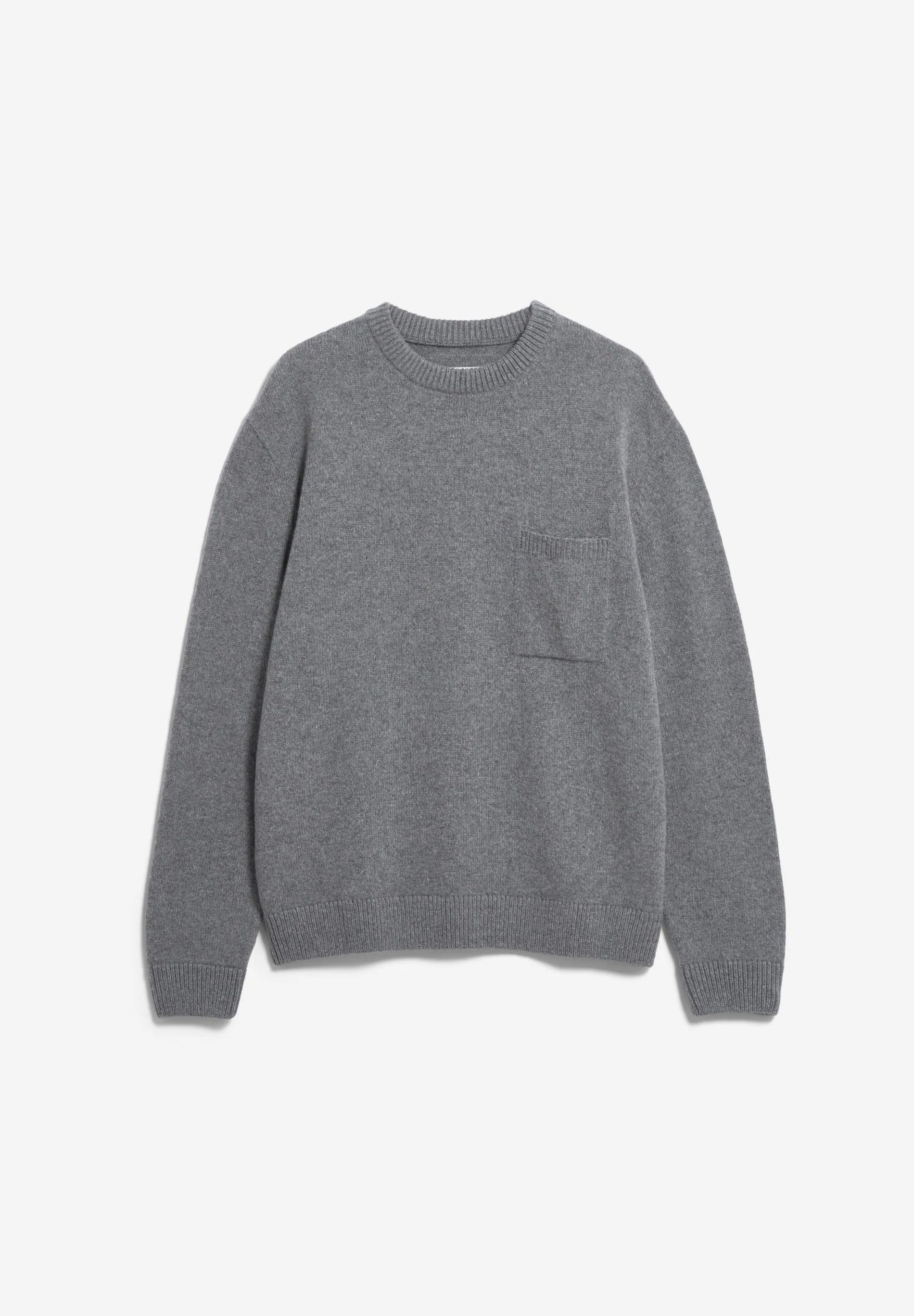 rec wool knit sweater mid silver melange