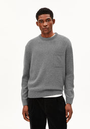 rec wool knit sweater mid silver melange