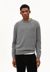 rec wool knit sweater mid silver melange