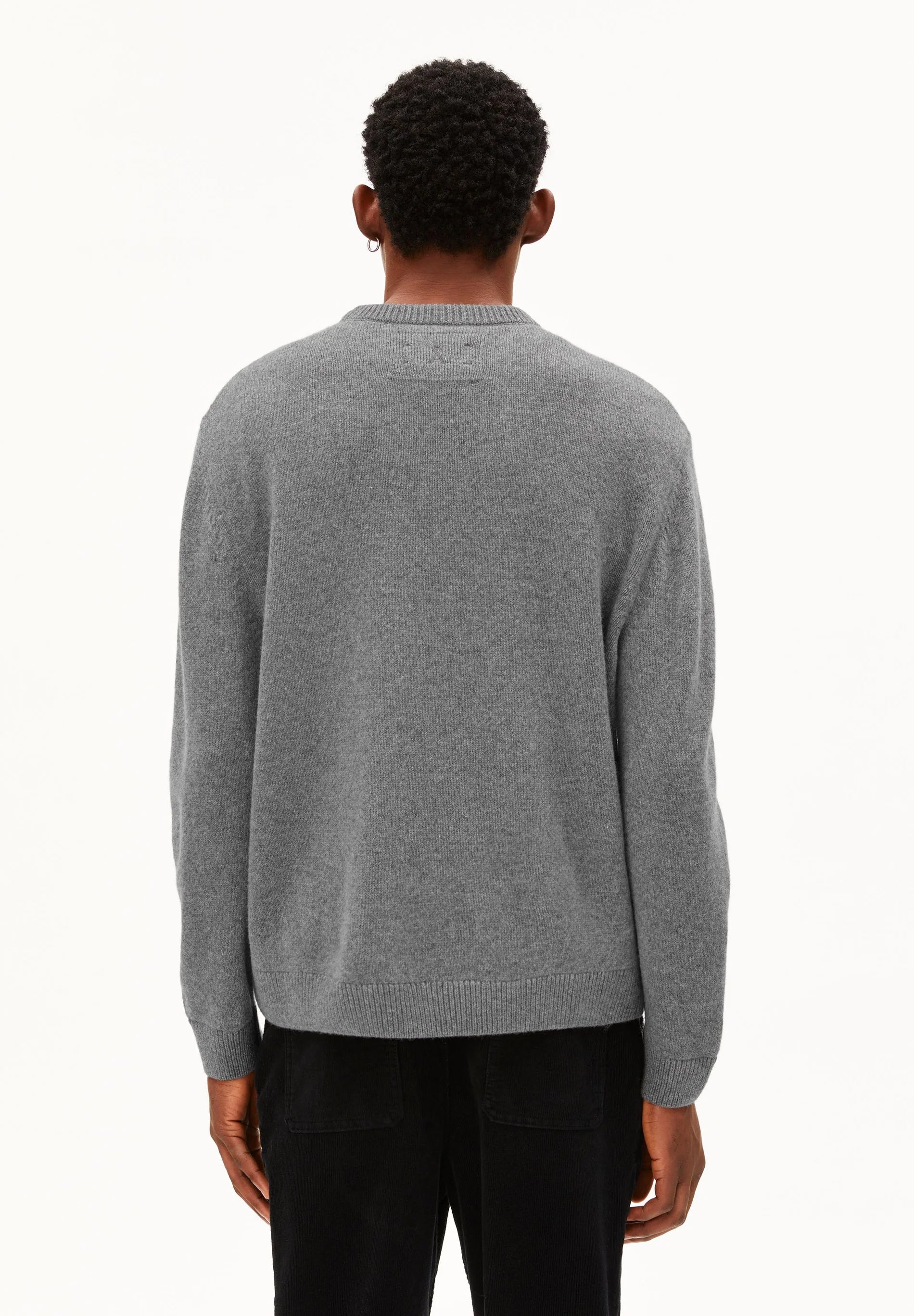 rec wool knit sweater mid silver melange