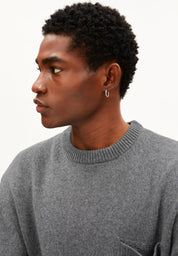 rec wool knit sweater mid silver melange