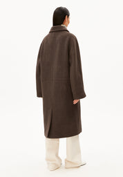wool double-breasted coat claystone melange