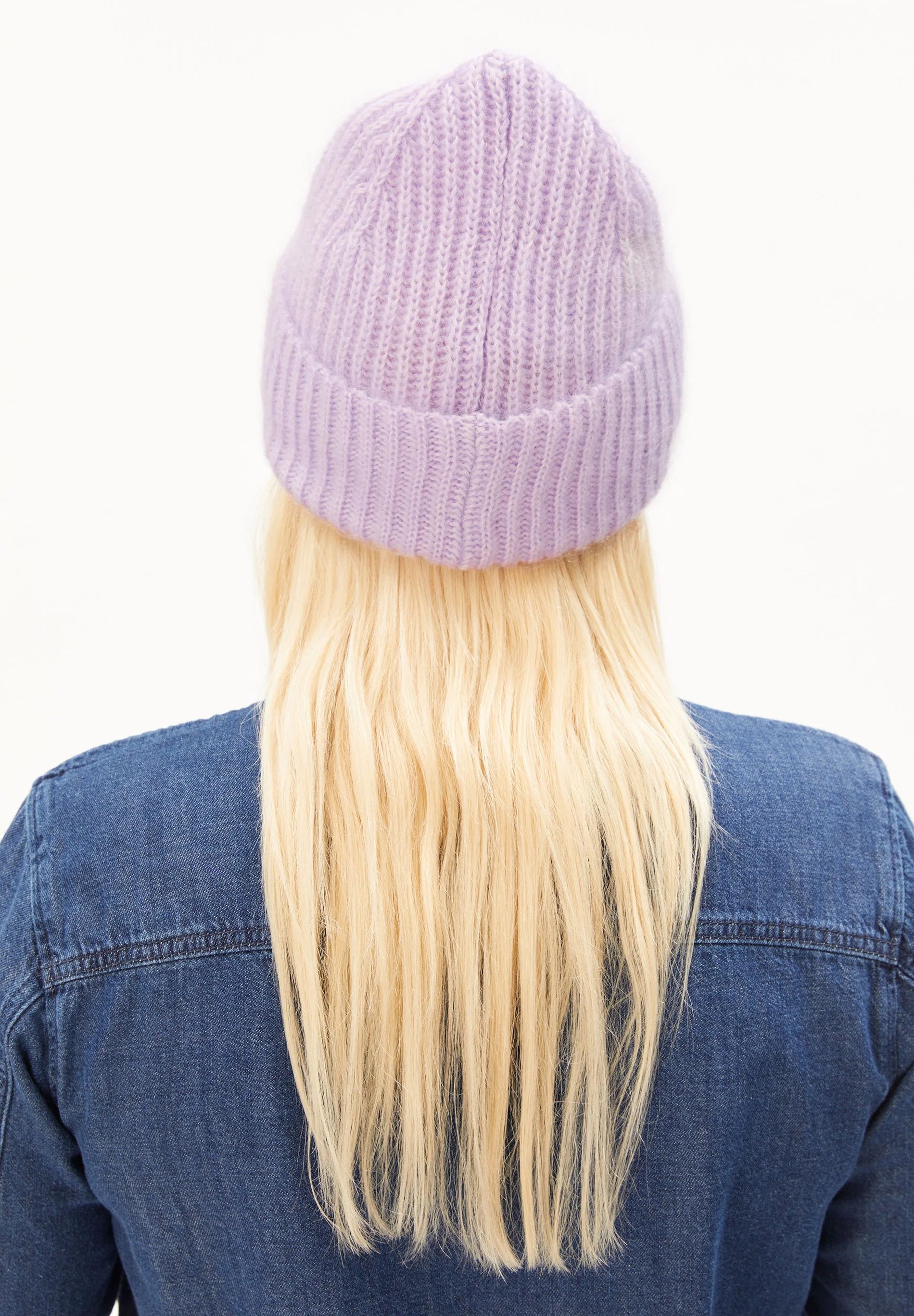 mohair blend knit hat moonlit lilac