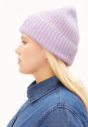 mohair blend knit hat moonlit lilac