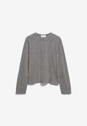 slub jersey stripe longsleeve black-oatmilk