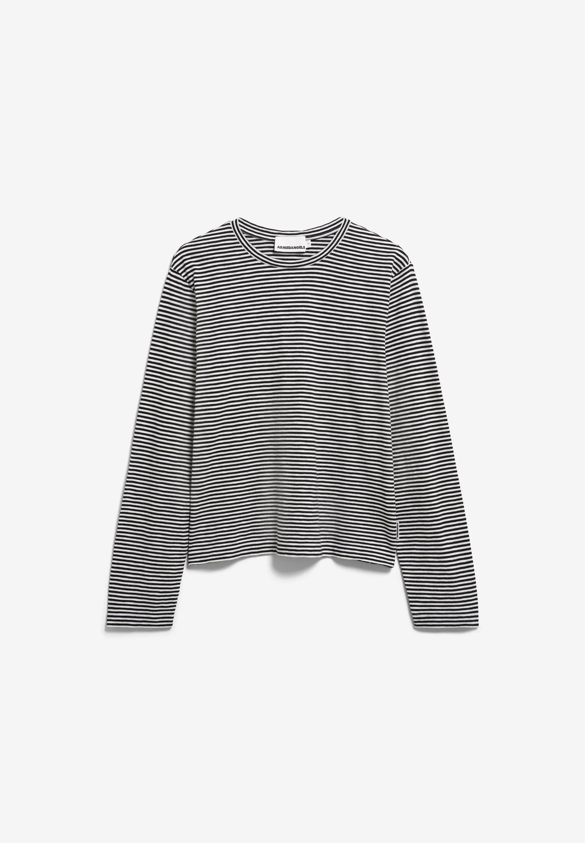 slub jersey stripe longsleeve black-oatmilk