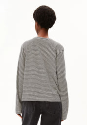 slub jersey stripe longsleeve black-oatmilk
