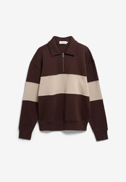 striped troyer sweatshirt claystone-sand stone