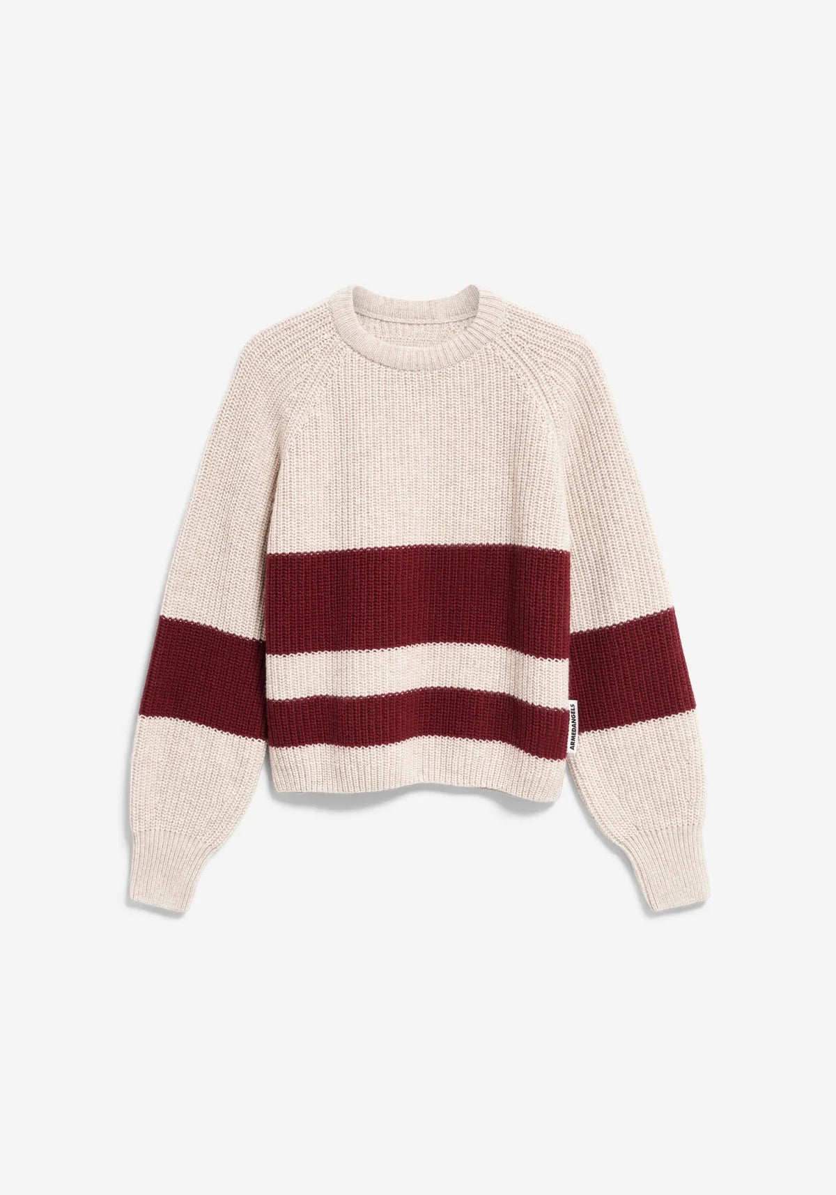 rib striped knit sweater honey melange-velvet red
