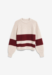 rib striped knit sweater honey melange-velvet red
