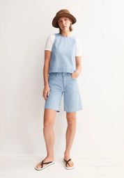 thalinaa denim short fresh blue