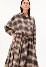 nalaani patched check blouse moonshadow-sandstone