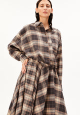 nalaani patched check blouse moonshadow-sandstone