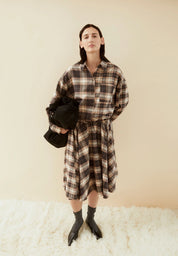 nalaani patched check blouse moonshadow-sandstone