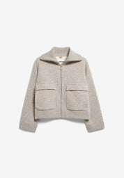 cotton-wool knit jacket dark honey melange