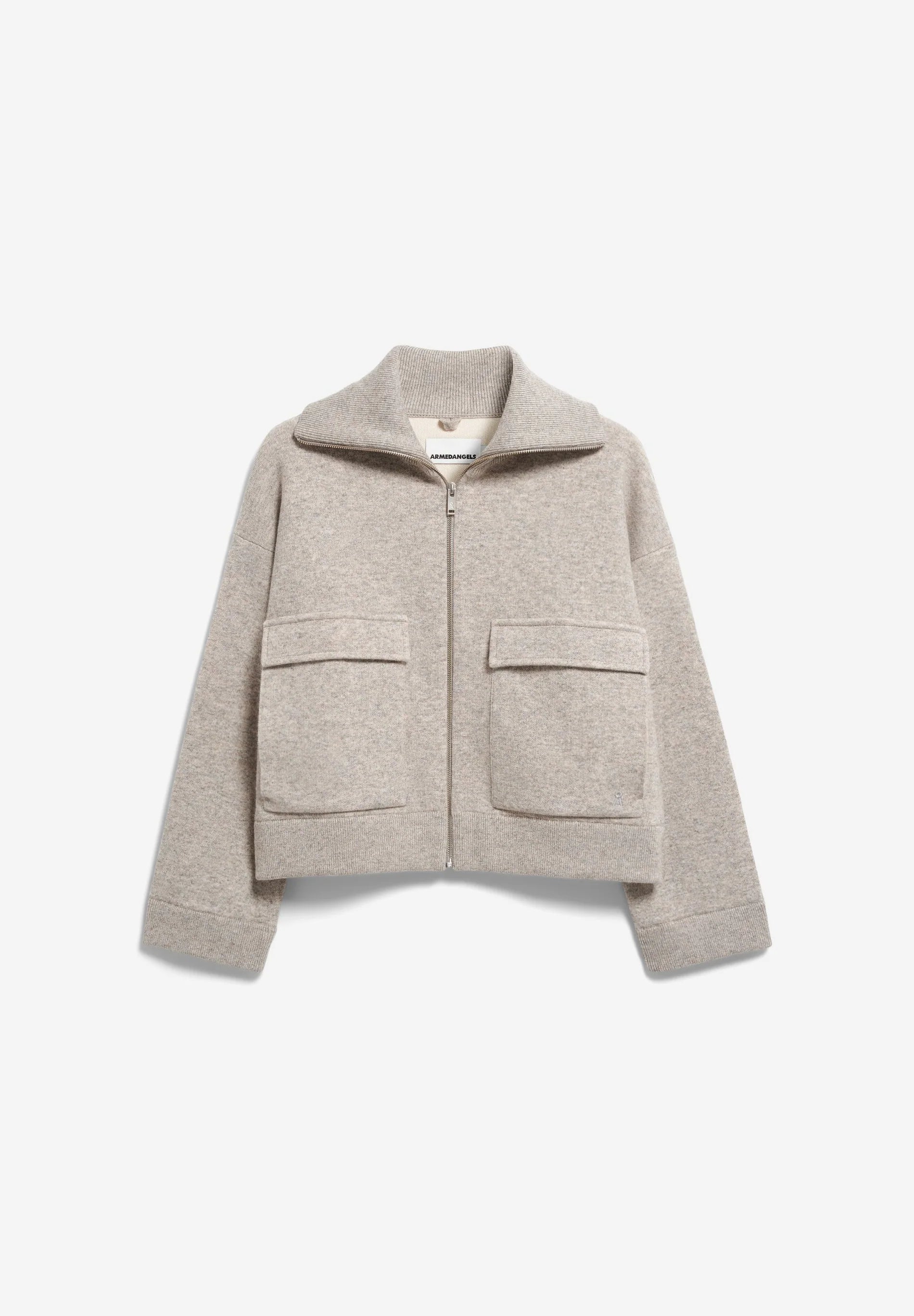 cotton-wool knit jacket dark honey melange
