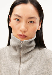 cotton-wool knit jacket dark honey melange