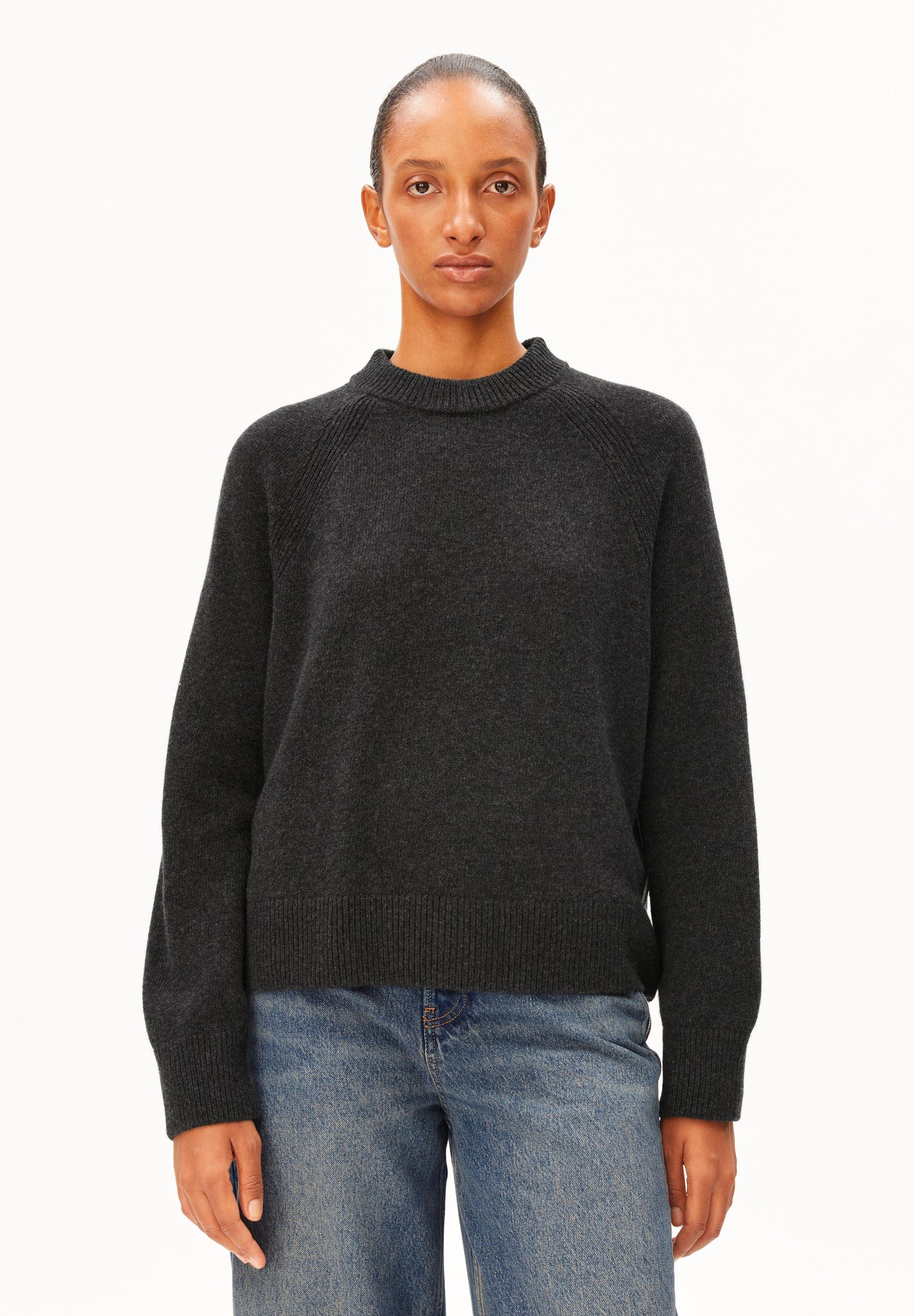 wool knit sweater steel melange