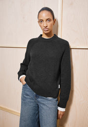 wool knit sweater steel melange