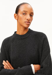 wool knit sweater steel melange
