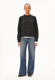 wool knit sweater steel melange
