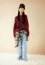 wool knit sweater velvet ember