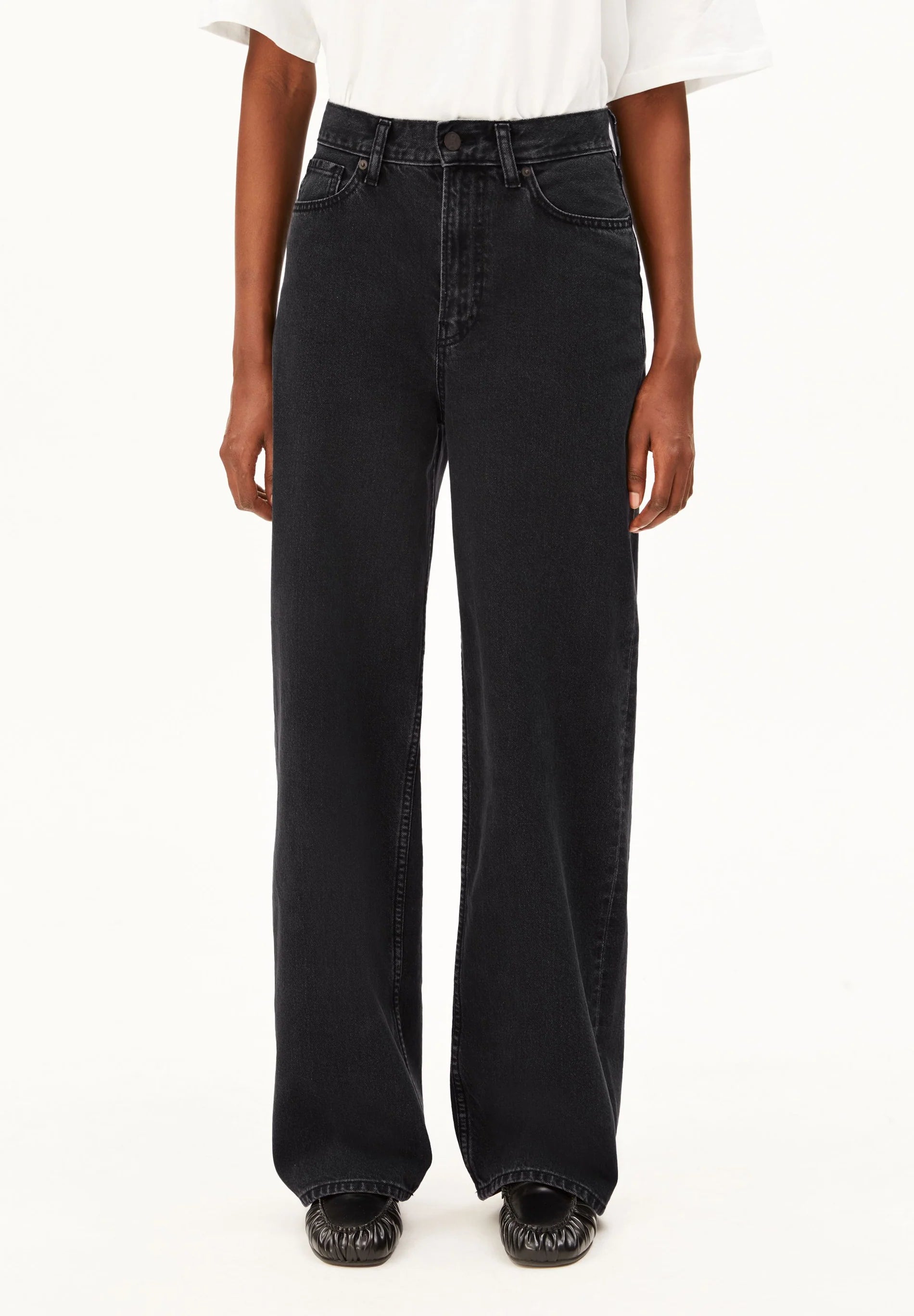 jeans enijaa high waist wide ebony black