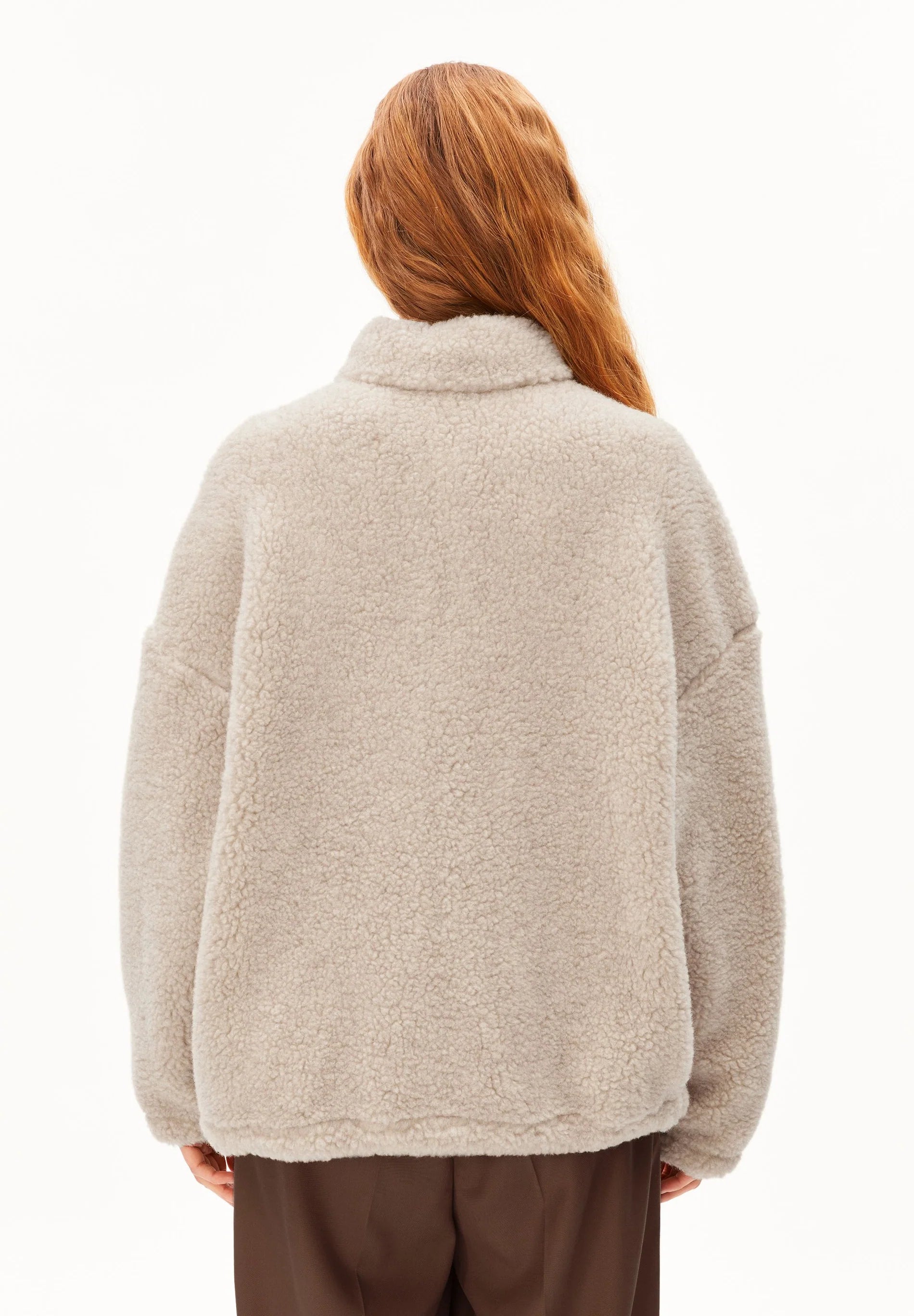 wool blend fleece jacket honey melange