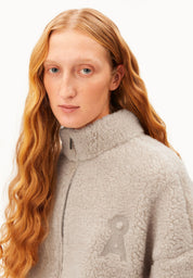 wool blend fleece jacket honey melange