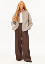 wool blend fleece jacket honey melange