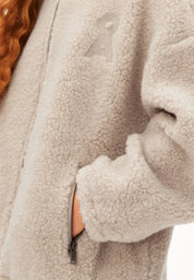 wool blend fleece jacket honey melange