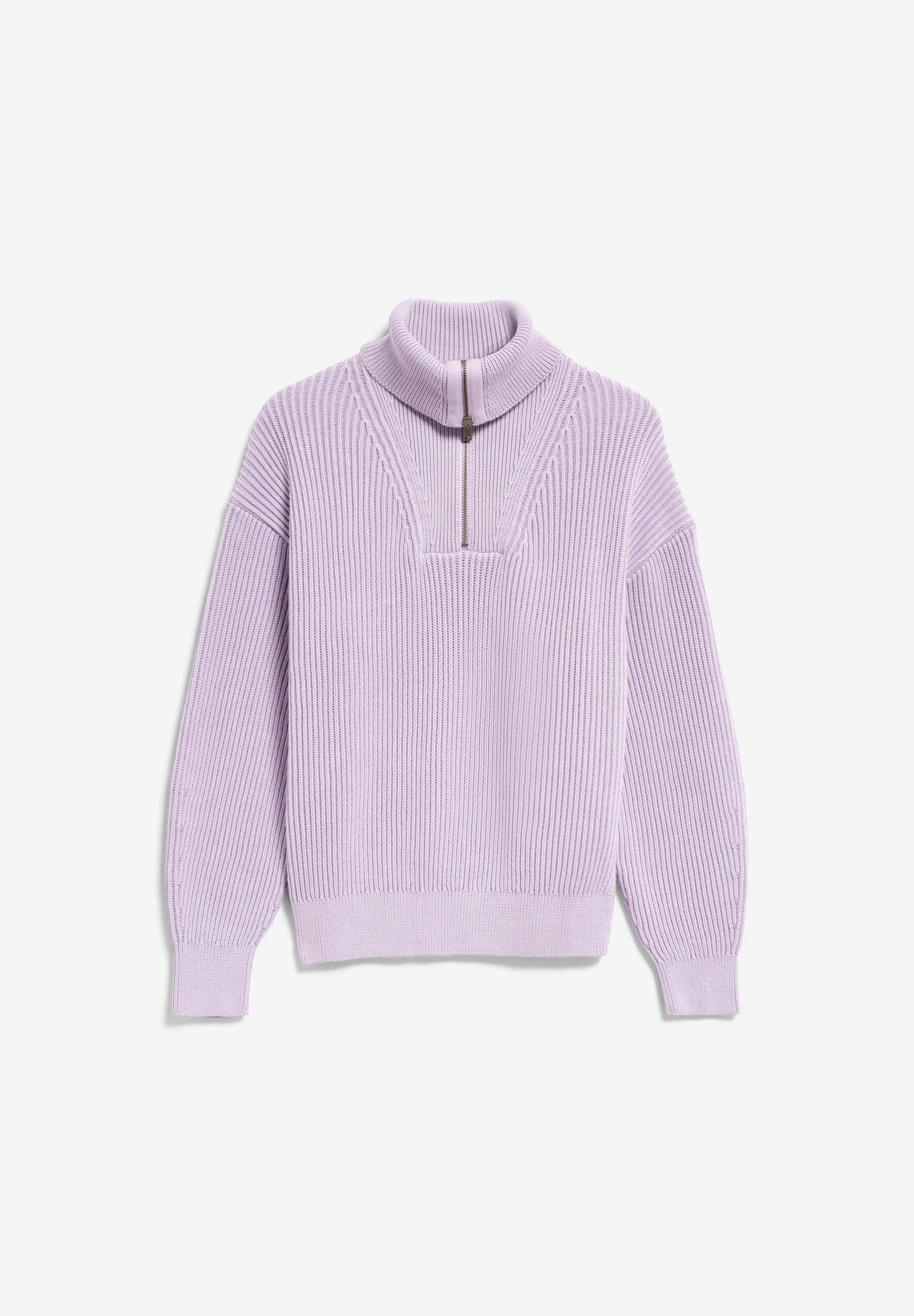 vanisé rib knit troyer moonlit lilac-dark moonlit lilac