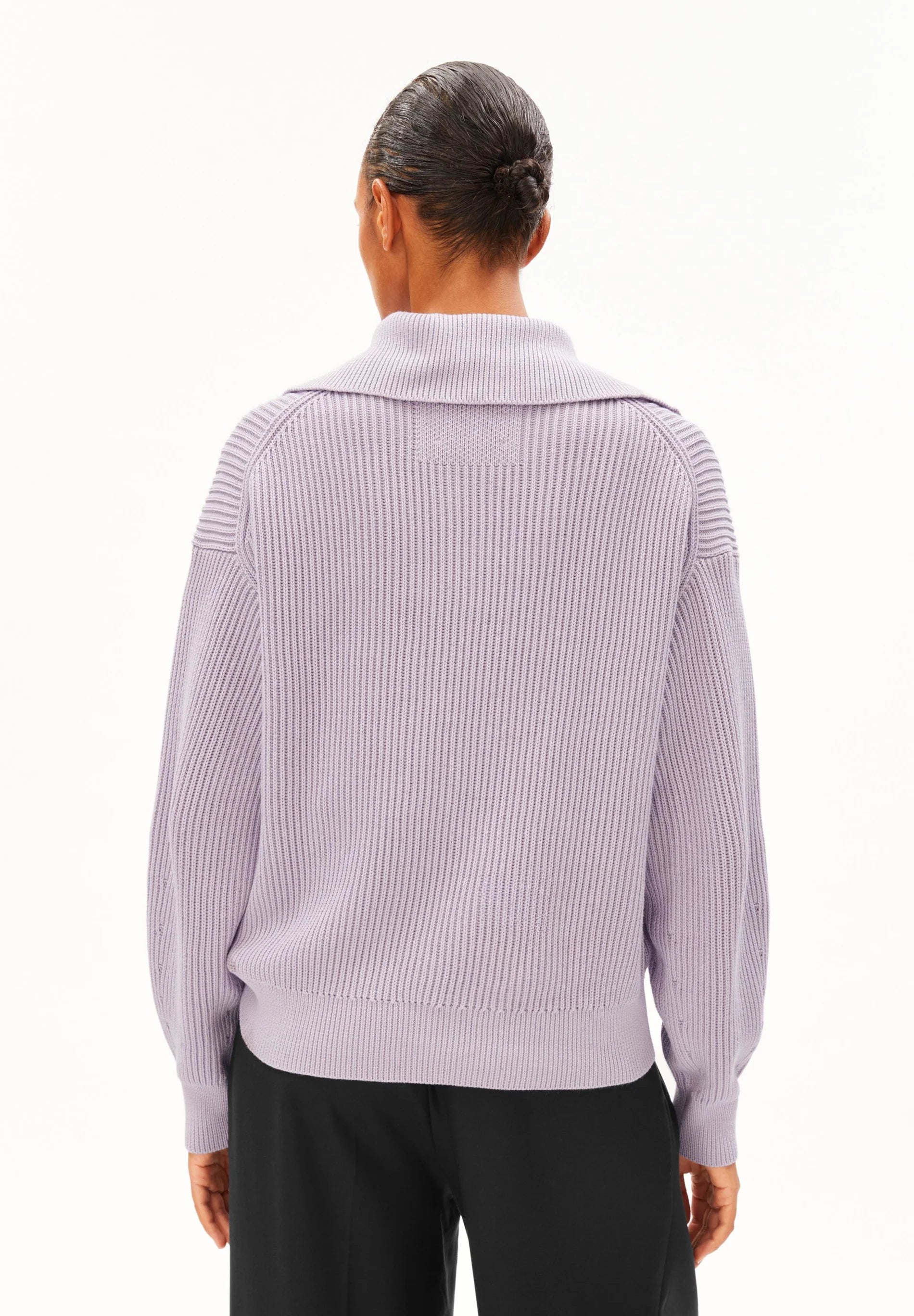 vanisé rib knit troyer moonlit lilac-dark moonlit lilac