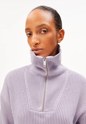 vanisé rib knit troyer moonlit lilac-dark moonlit lilac