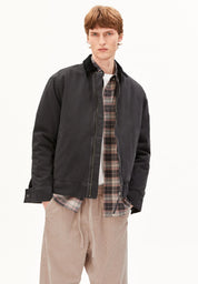 padded cotton jacket dark steel