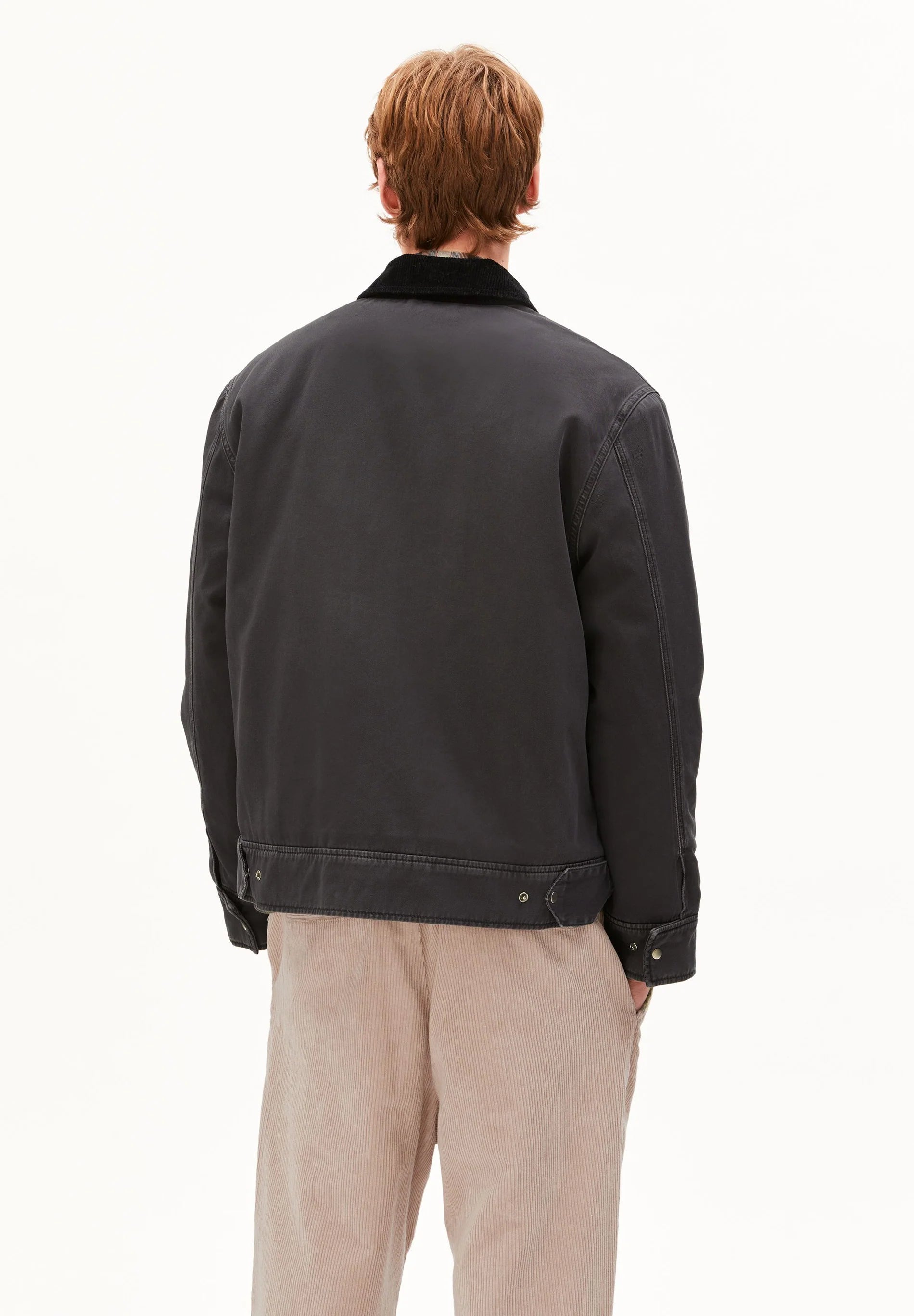 padded cotton jacket dark steel