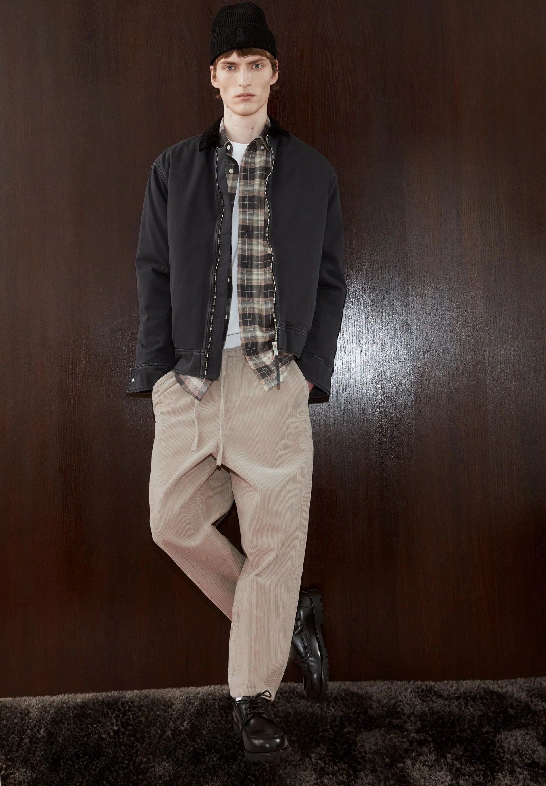 padded cotton jacket dark steel