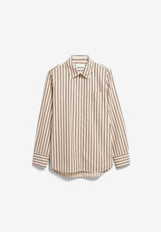 stripe loose shirt blouse oatmilk-claystone