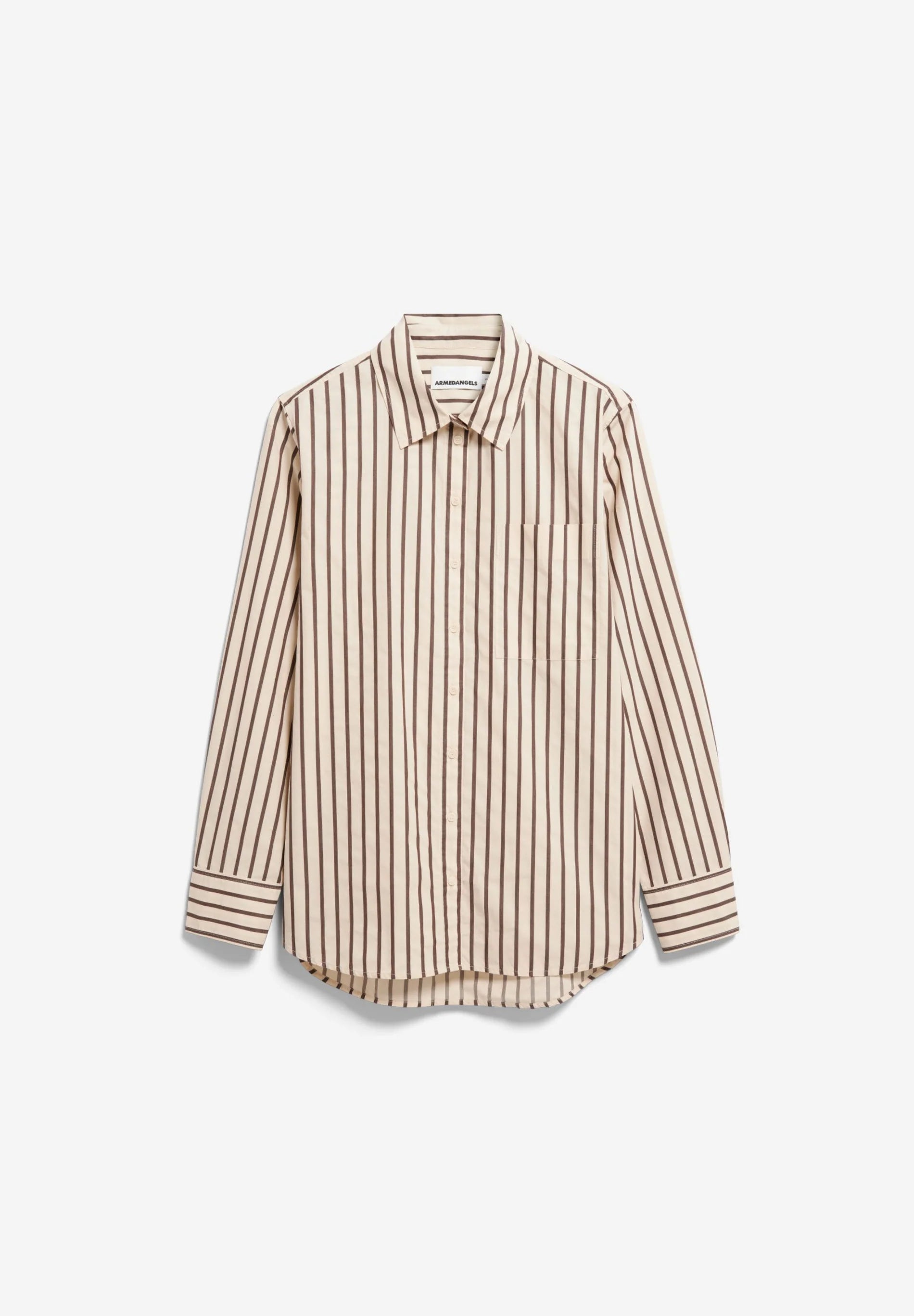 stripe loose shirt blouse oatmilk-claystone