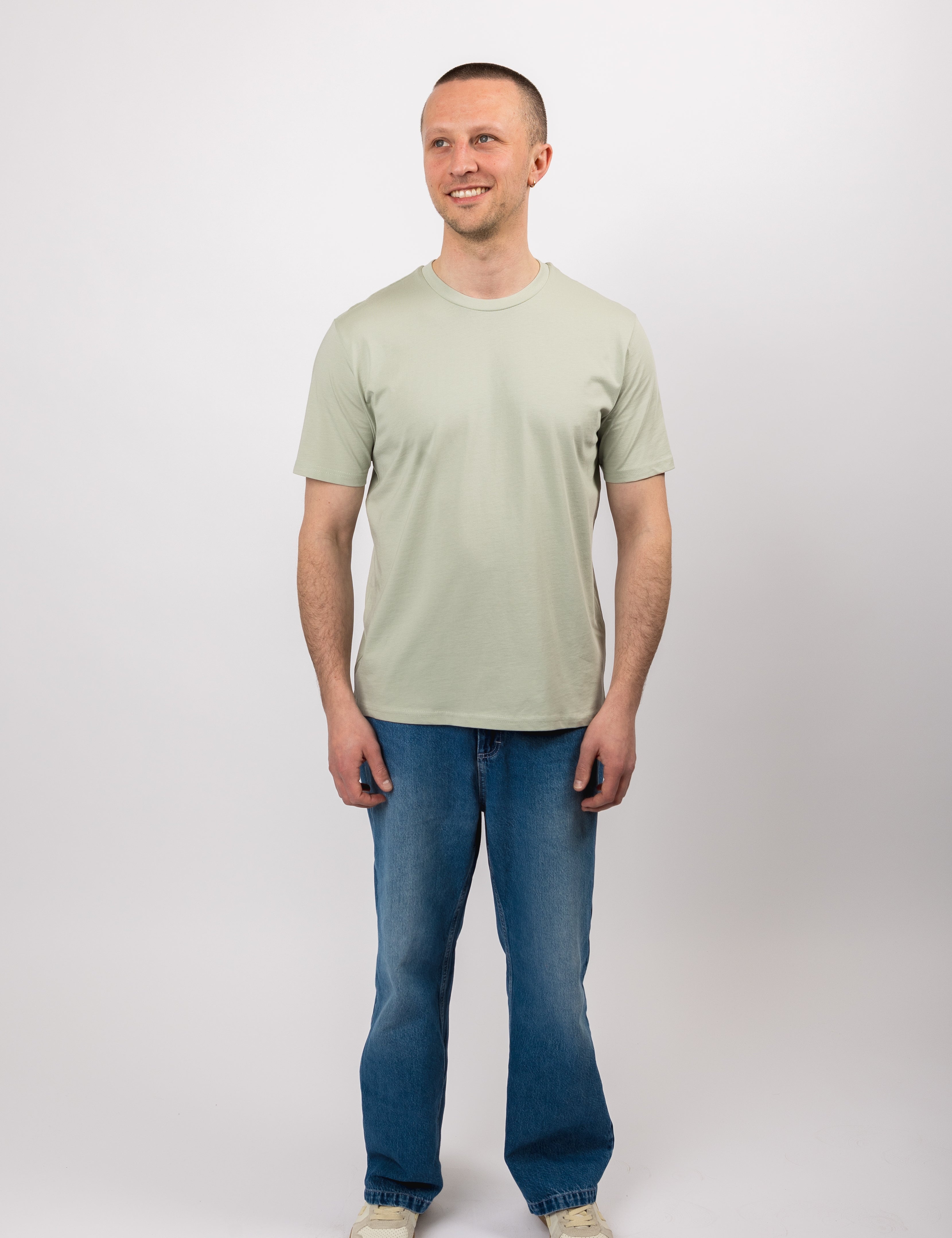classic organic tee aqua grey