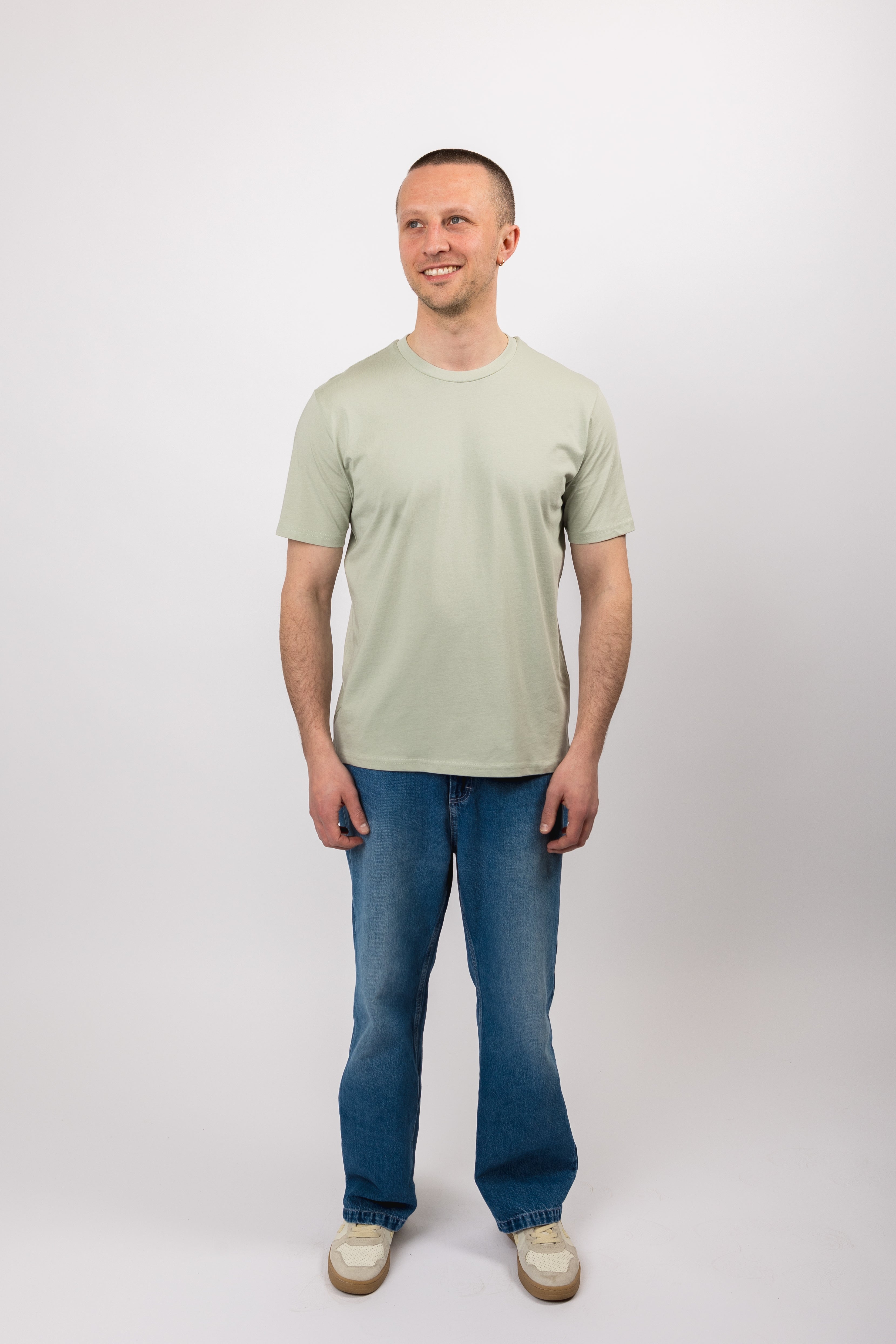 classic organic tee aqua grey
