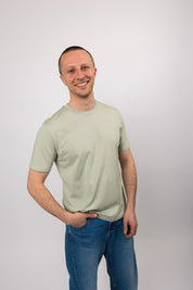 classic organic tee aqua grey