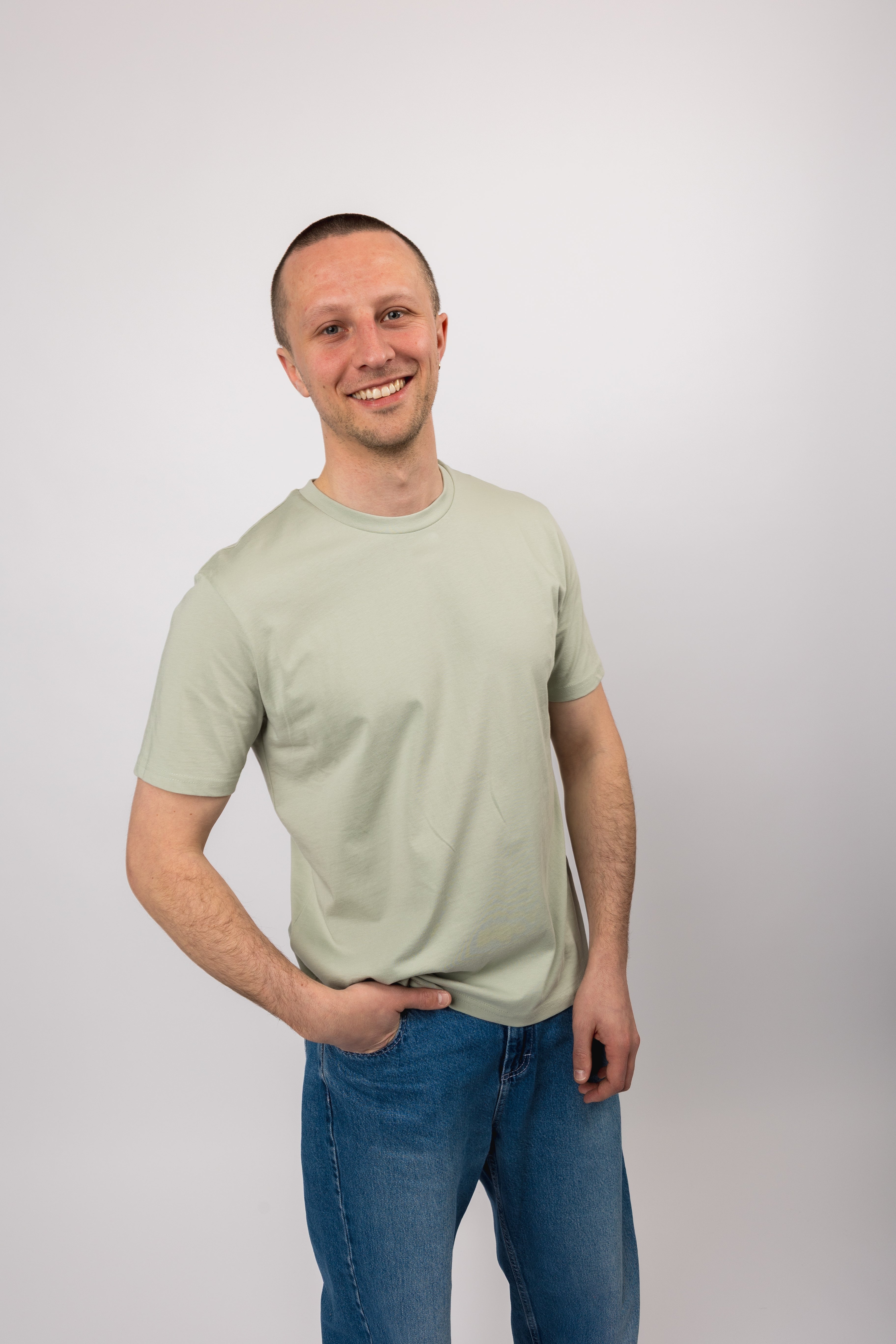 classic organic tee aqua grey