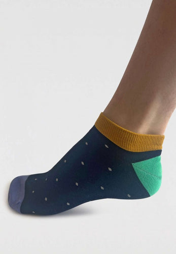 griffin pattern trainer socks navy