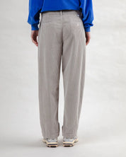 corduroy pleated pants grey