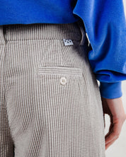 corduroy pleated pants grey